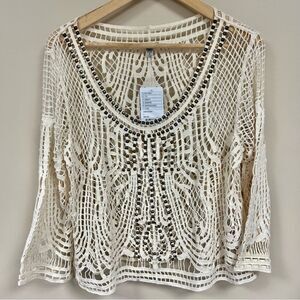 Ecote open knit studded sweater with studs size L